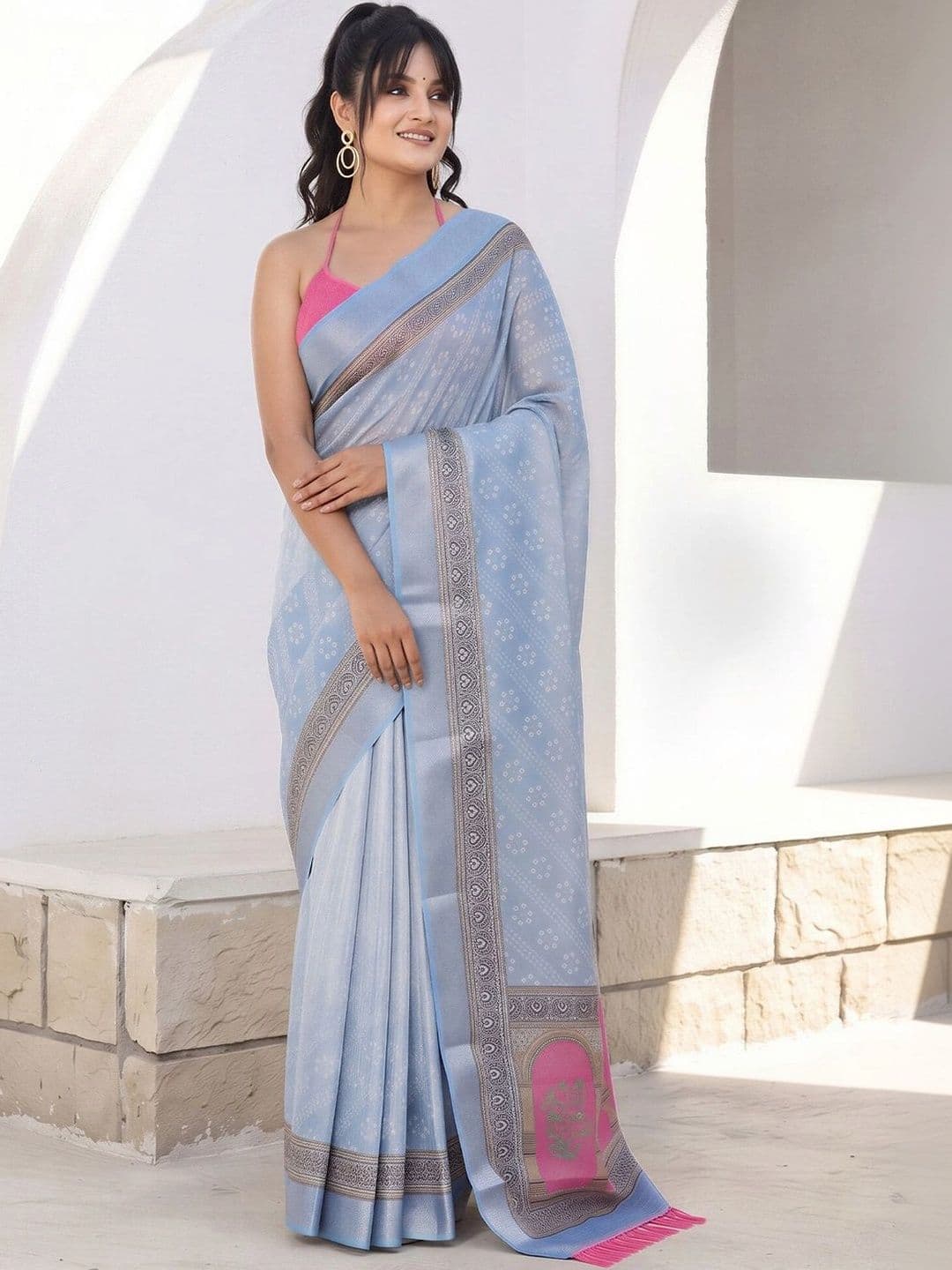 Anouk Woven Design Silk Cotton Designer Saree thumbnail 6