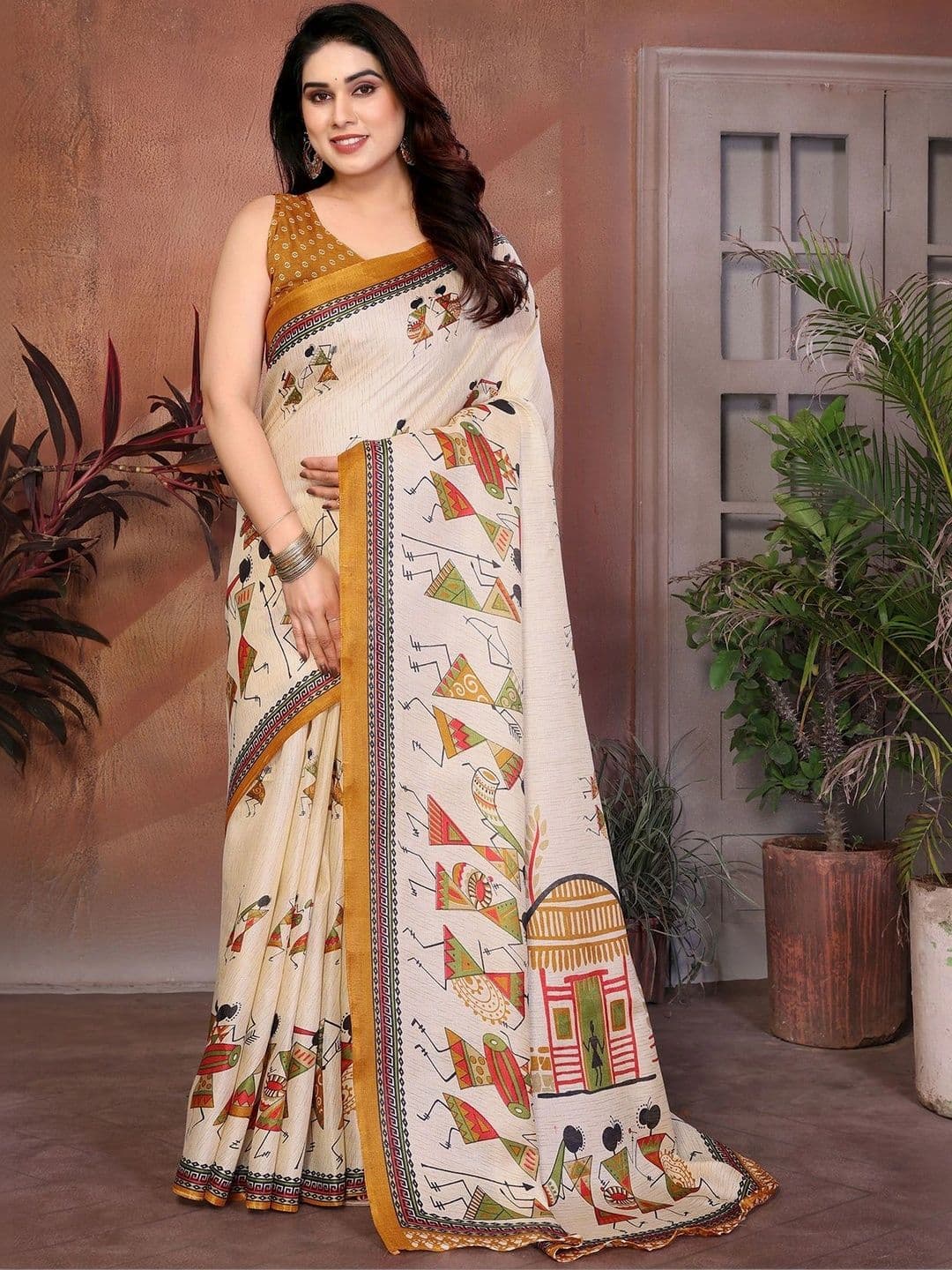 SZN Warli Art Silk Saree thumbnail 2