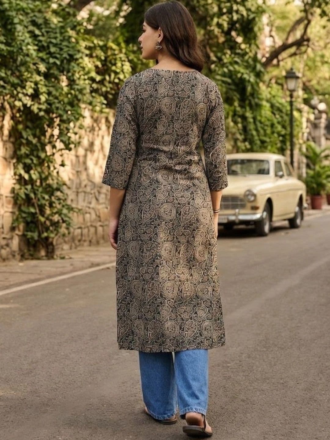 KALAMIR Women Paisley Printed Indie Prints Kurta thumbnail 4