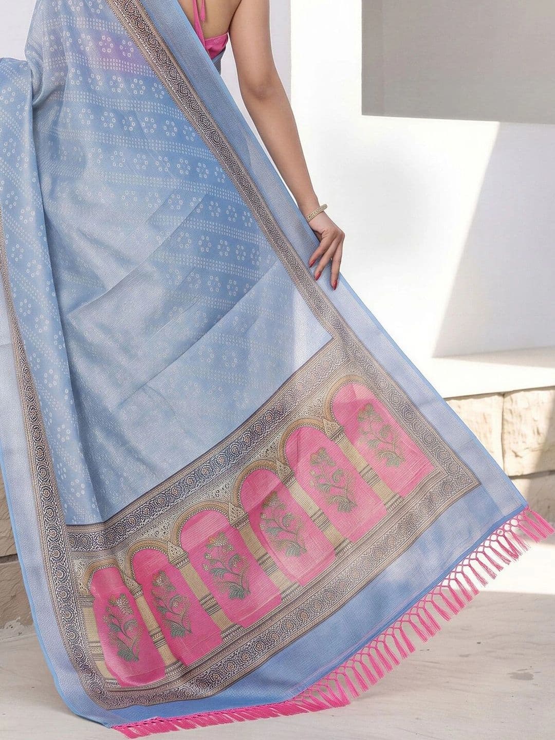 Anouk Woven Design Silk Cotton Designer Saree thumbnail 4