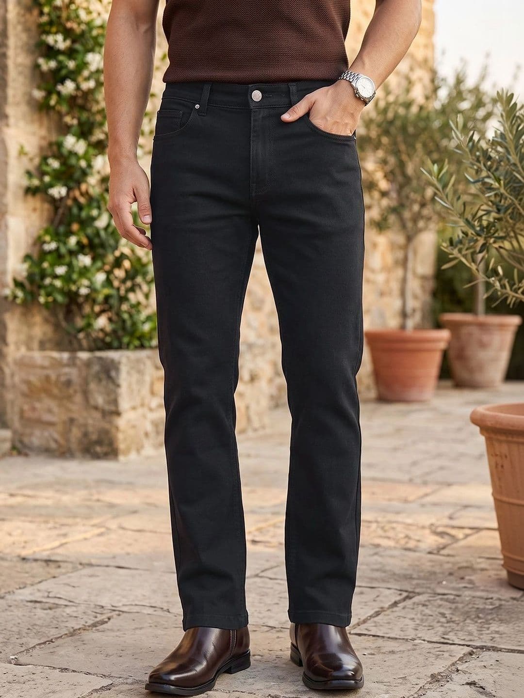 Thomas Scott Men Smart Bootcut Mid-Rise Stretchable Jeans - view 1