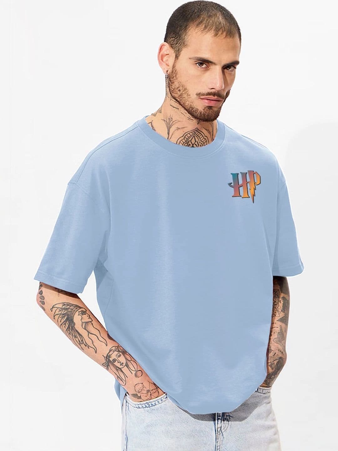 Moda rapido X TOGS & TERRE Men Printed Drop-Shoulder Sleeves Organic Cotton Blend T-shirt - view 1