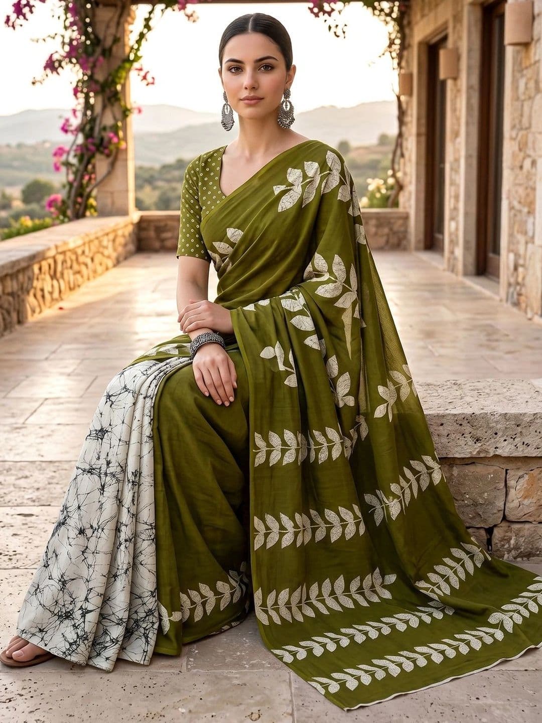VS MALL Batik Pure Cotton Saree thumbnail 2