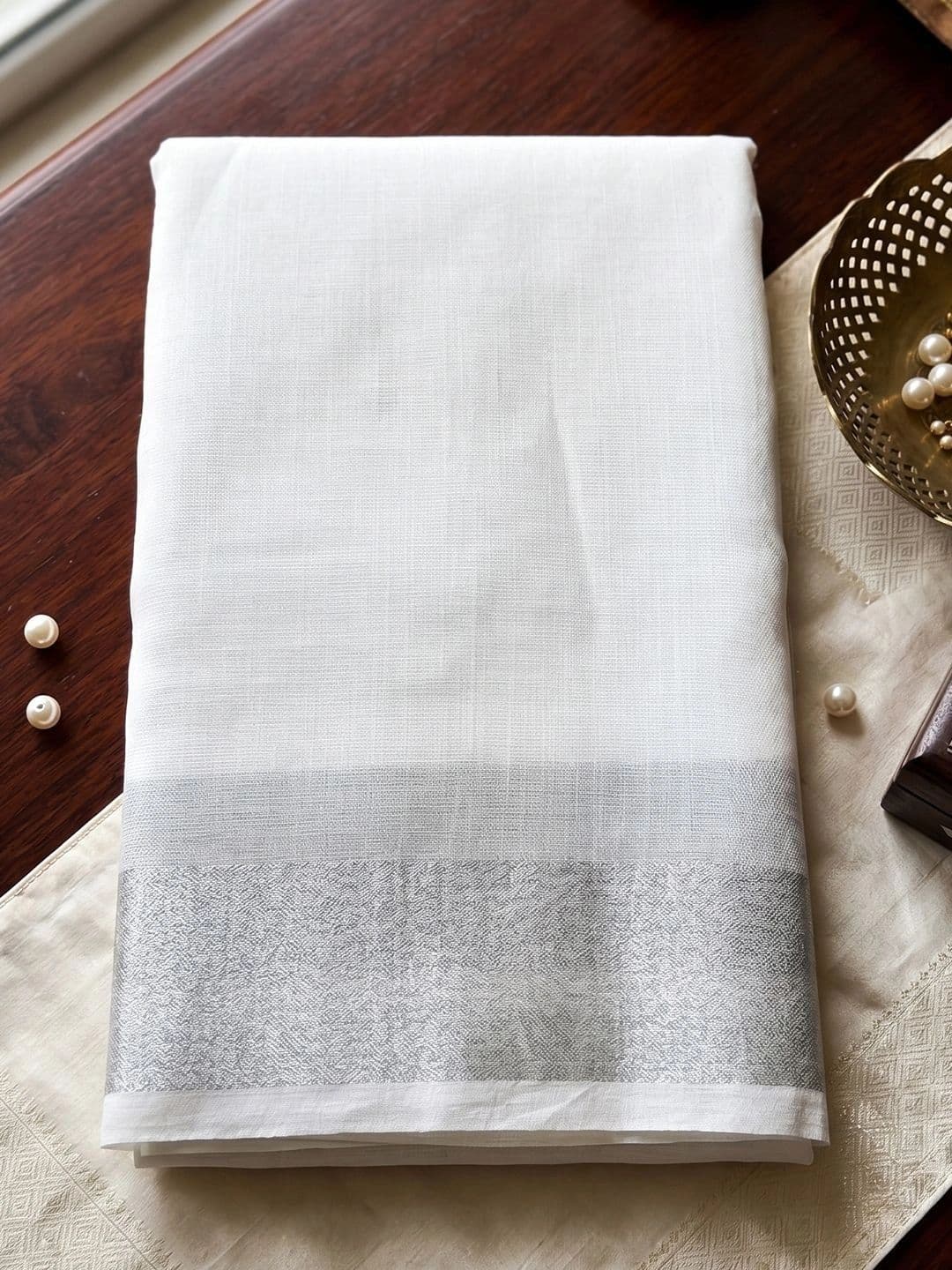 Mitera Woven Design Linen Blend Saree thumbnail 3