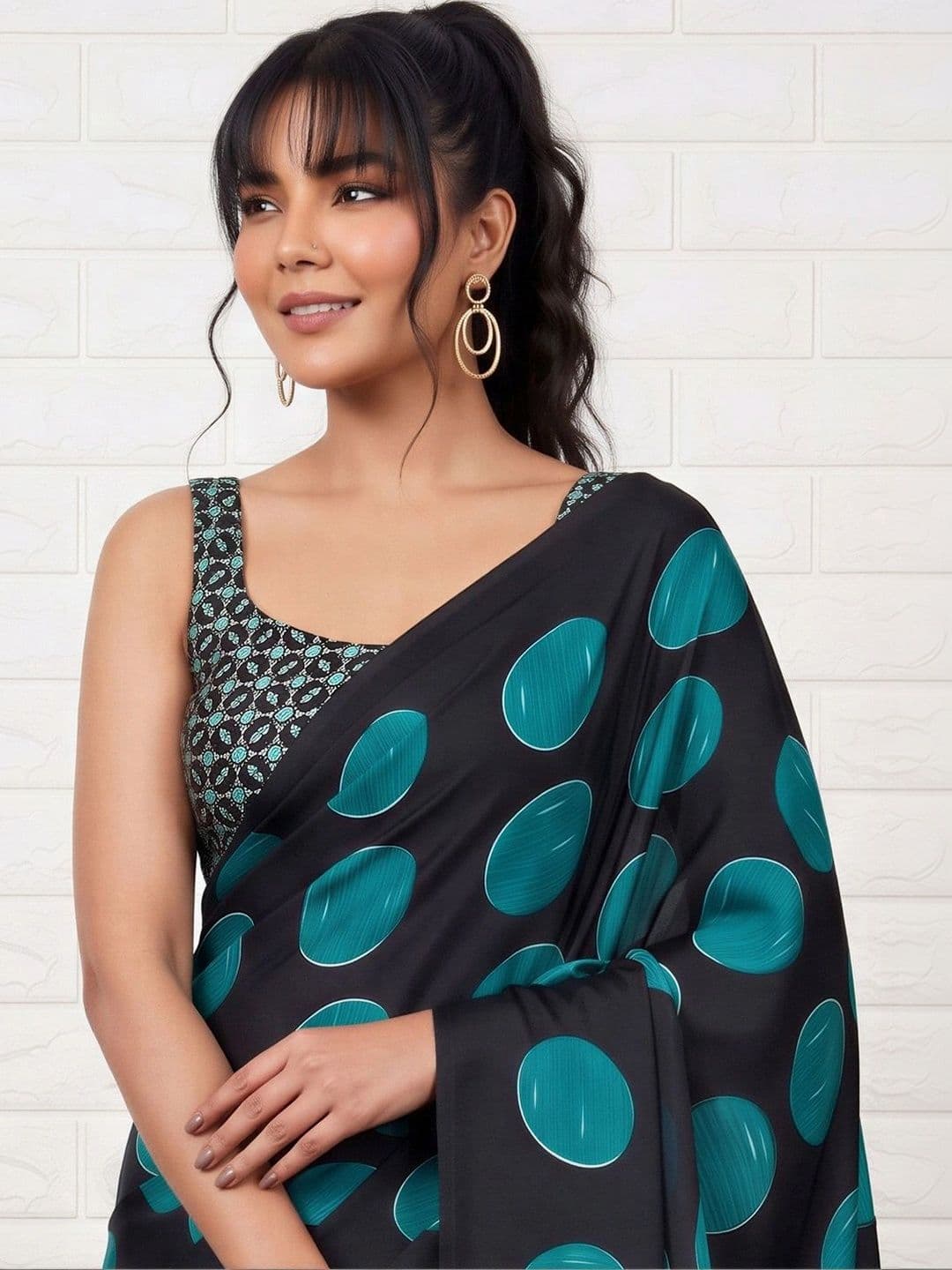 Anouk women Ethnic Motifs Satin Designer Banarasi Saree thumbnail 3