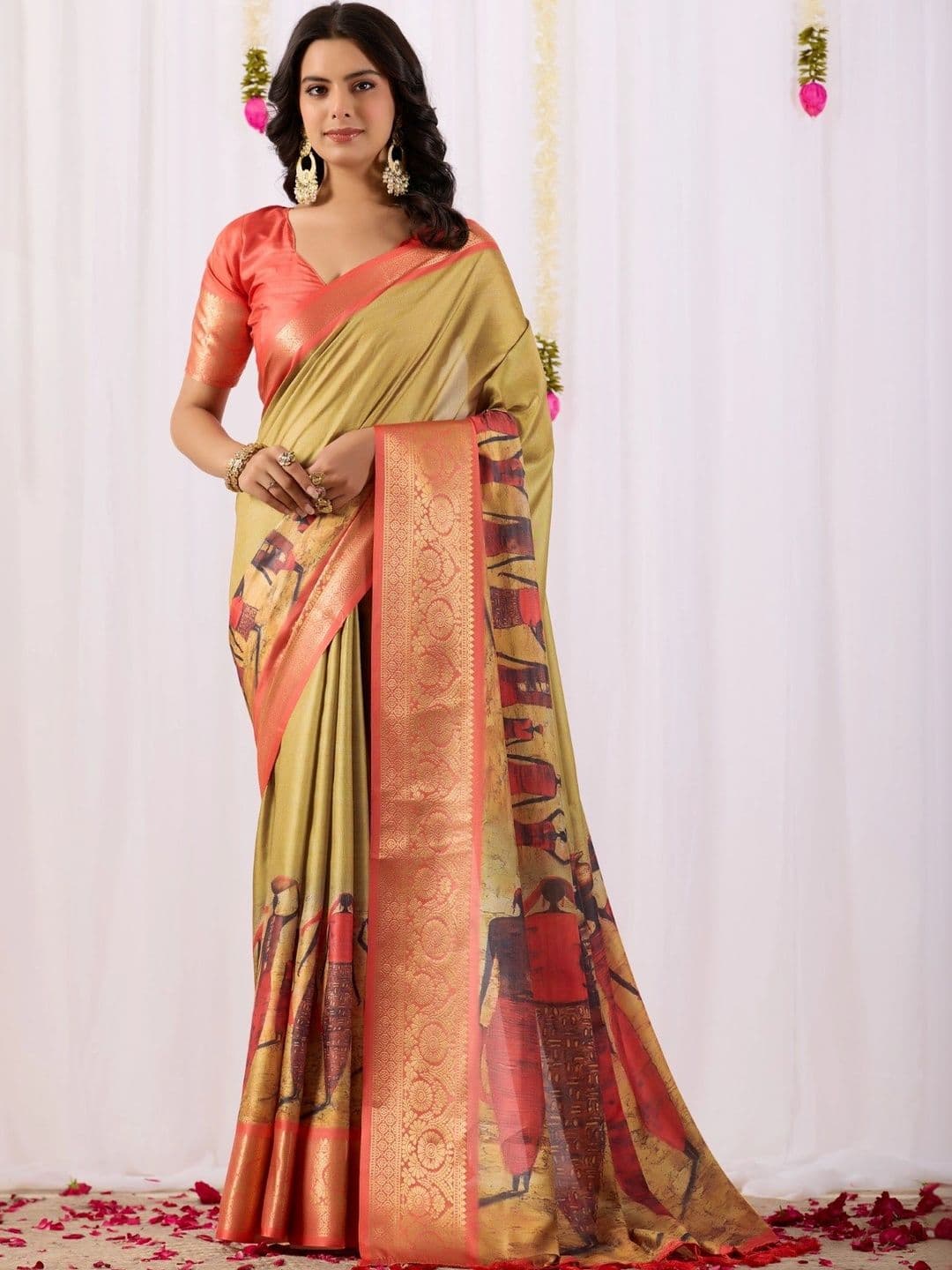 Moda Rapido Ethnic Motifs Zari Silk Blend Designer Saree - view 1