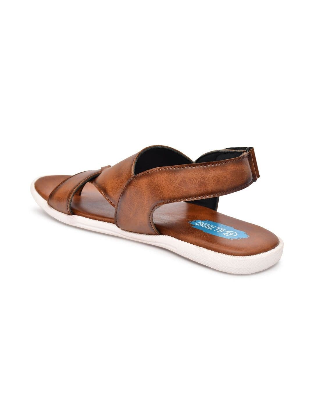 G L Trend Men Leather Comfort Casual Velcro Tan Sandals thumbnail 2