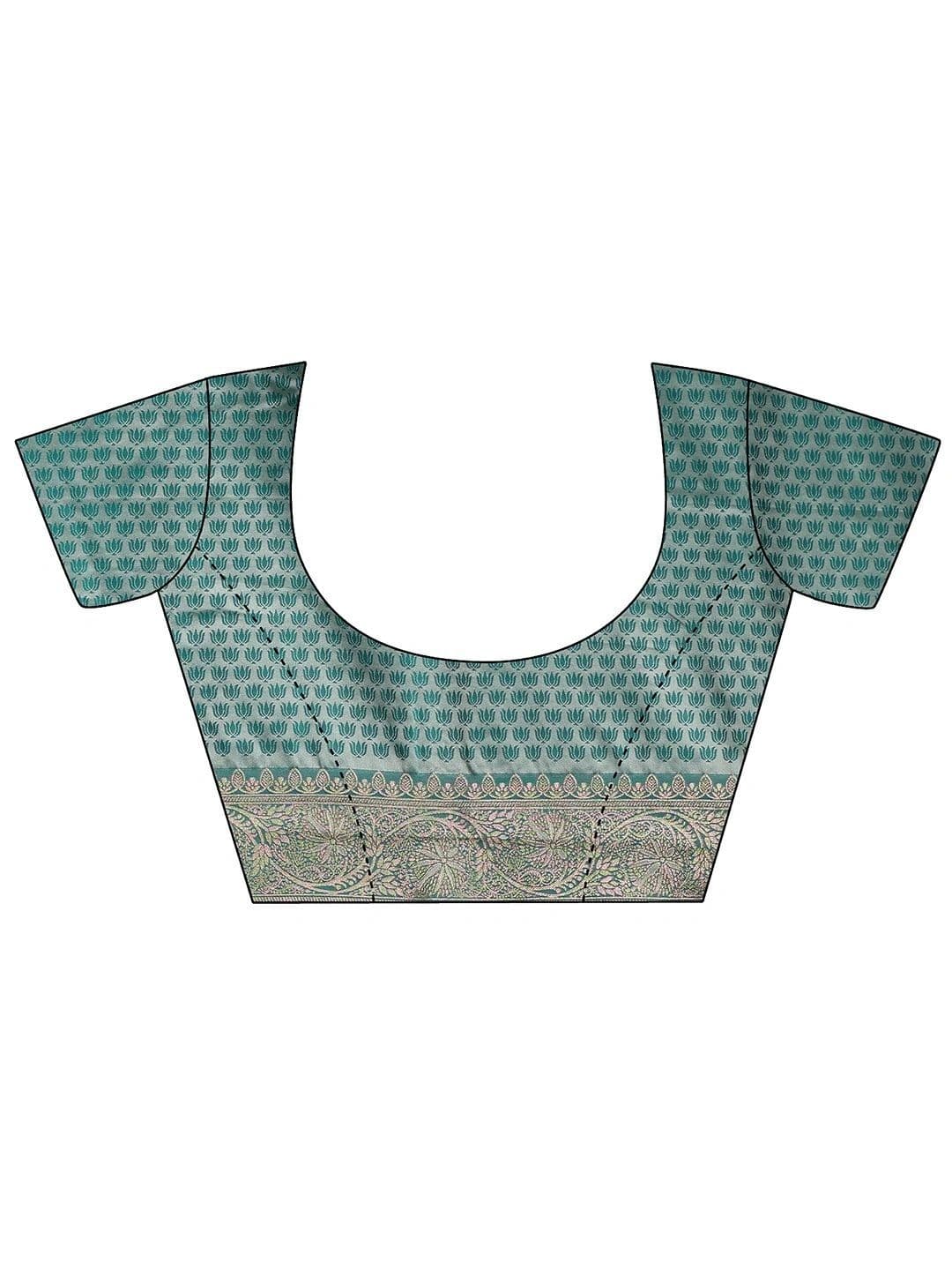 Libas Woven Design Zari Satin Saree thumbnail 4