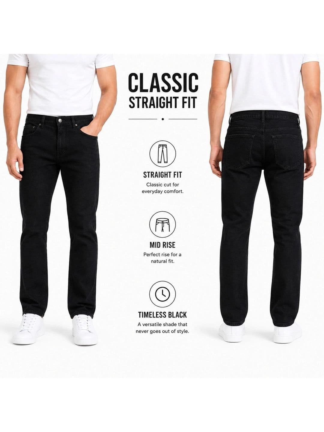 WHISQ Men Straight Fit High-Rise Stretchable Jeans thumbnail 5