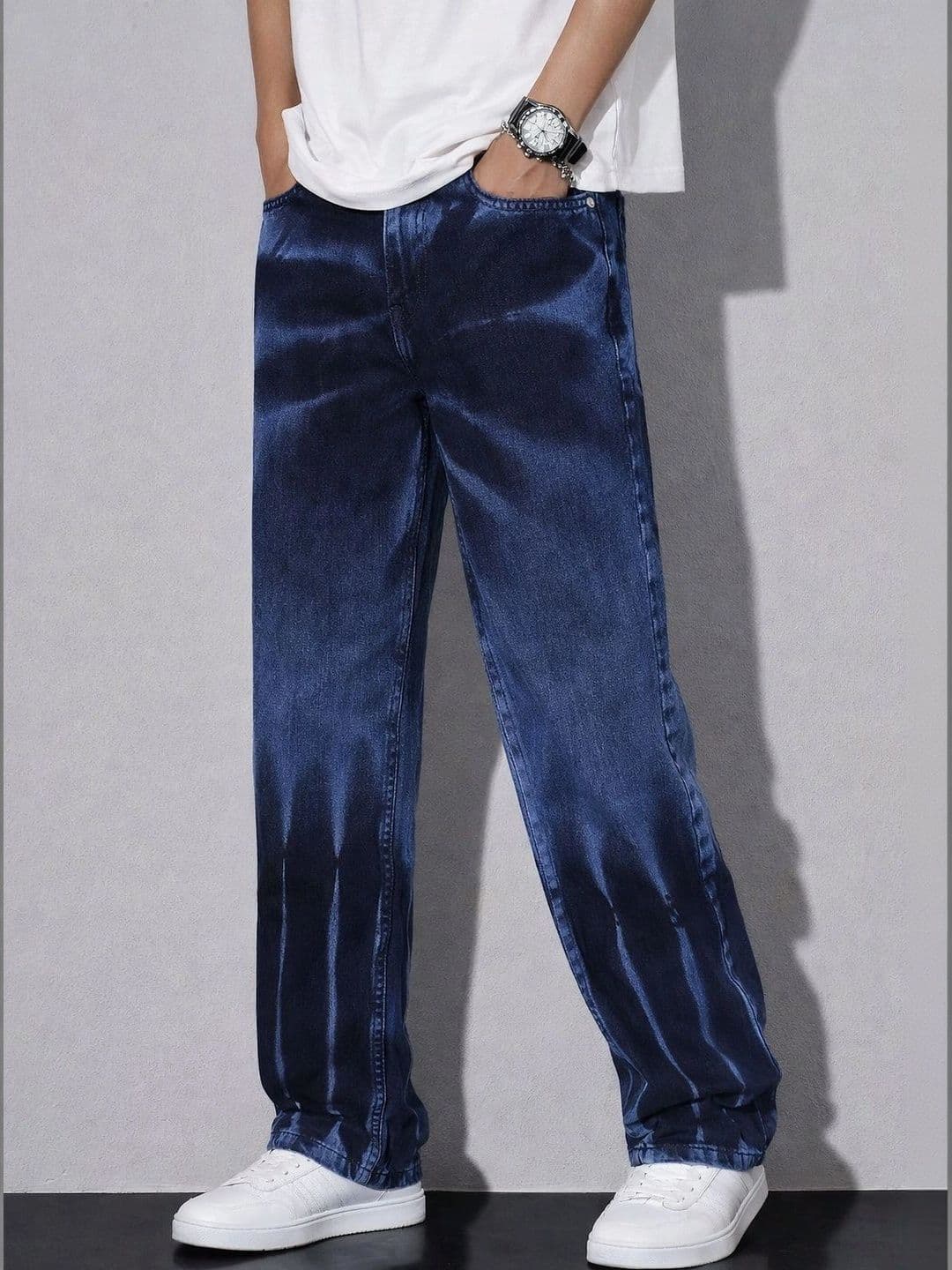 VERTICALS Men Straight Fit Mid-Rise Ombre Jeans thumbnail 4