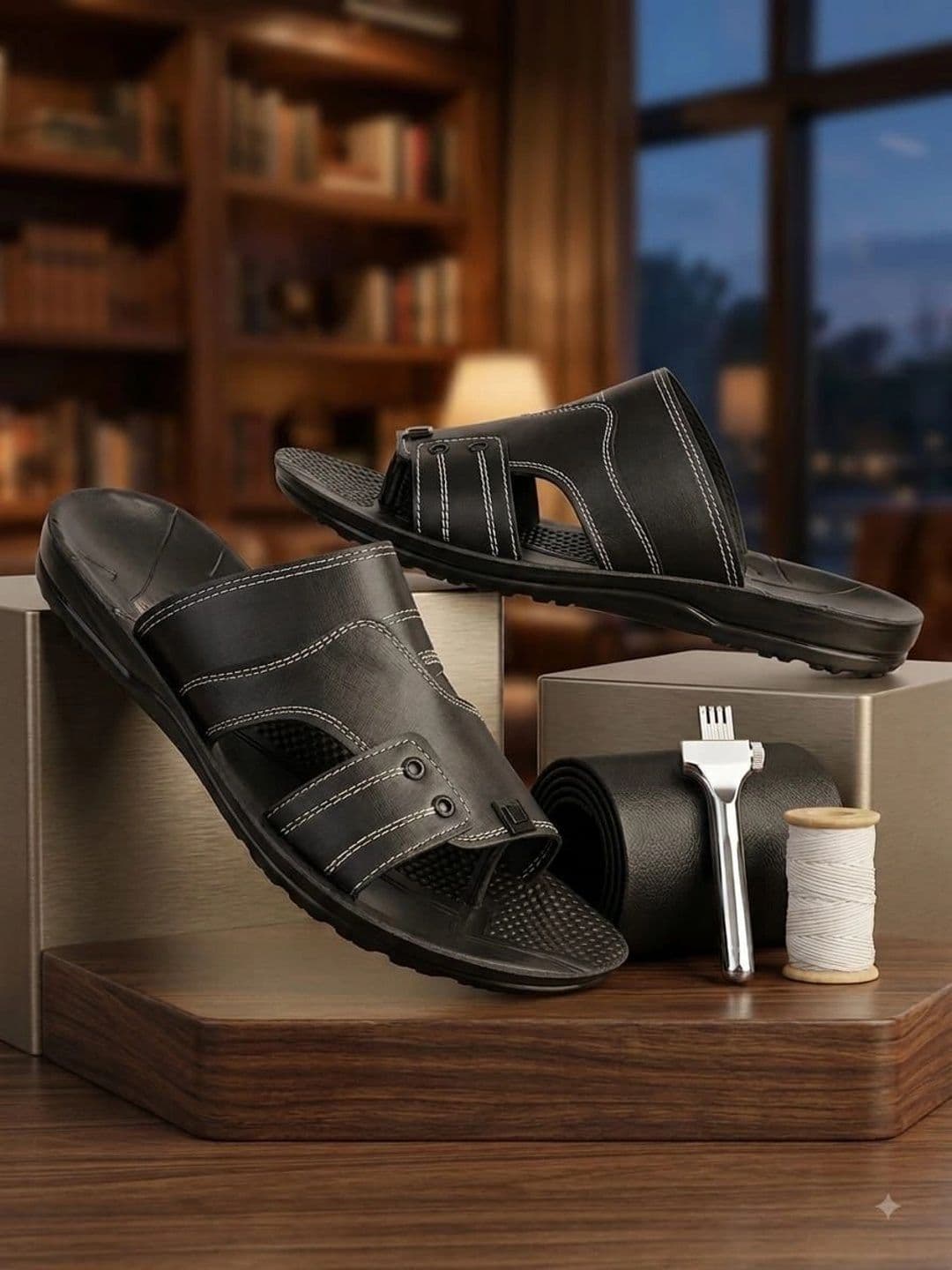 Trump Men Black Flip Flops thumbnail 4