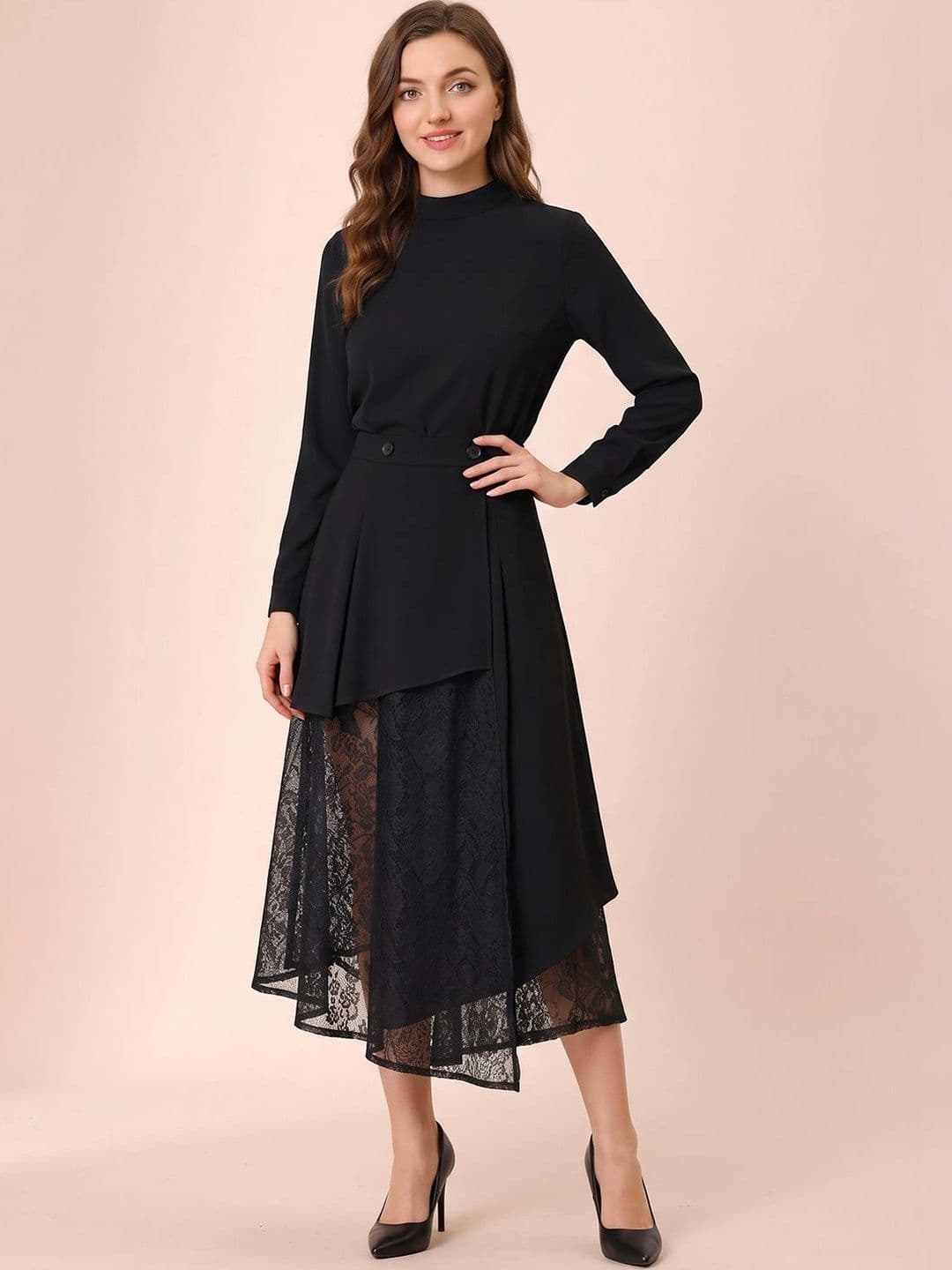 ATELIER REBEL Women Sheer Midi A-Line Skirt - view 1
