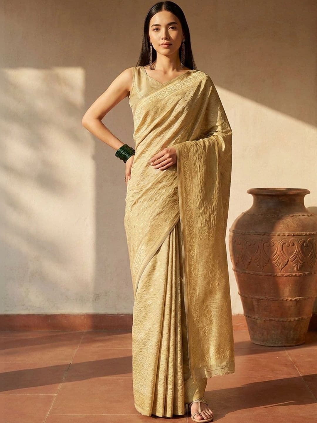 Anouk Rustic Paisley Zari Silk Blend Designer Banarasi Saree - view 1
