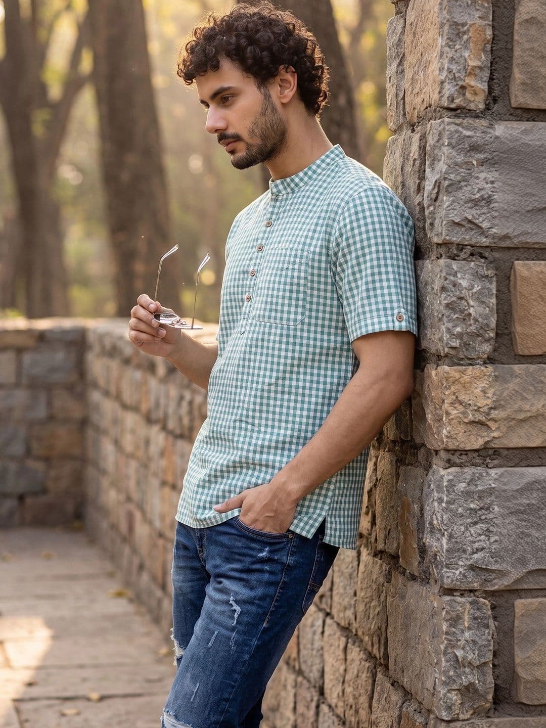 Cot'N Soft Men Checked Kurta thumbnail 6