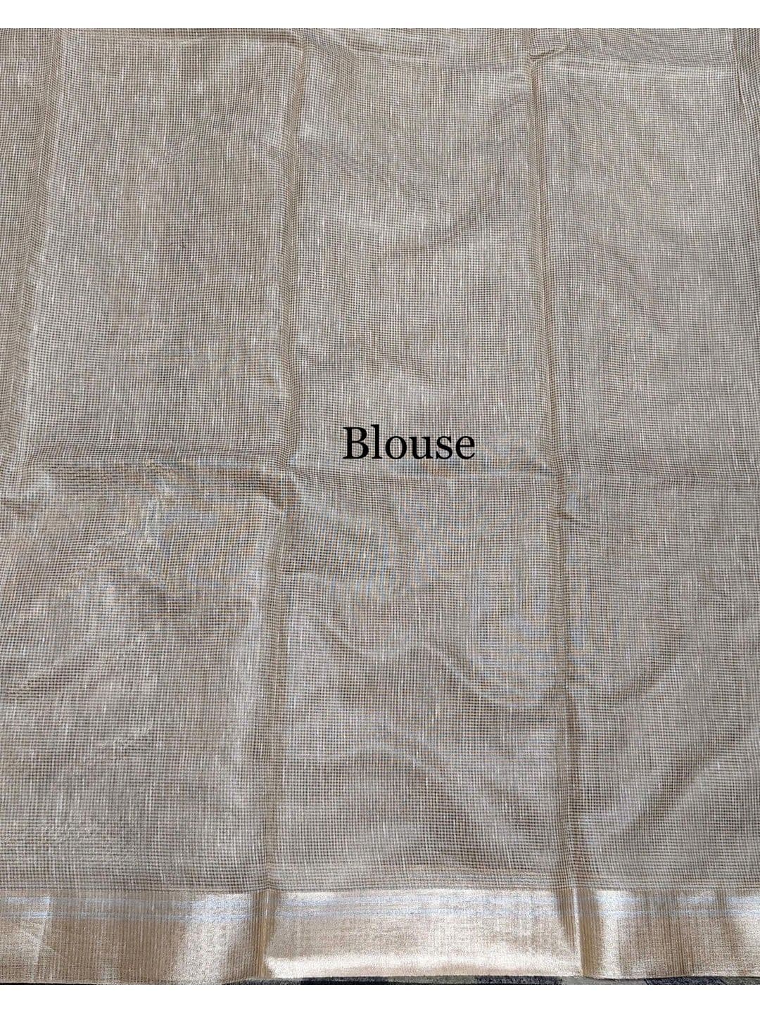 Naveera Zari Linen Blend Banarasi Saree thumbnail 4