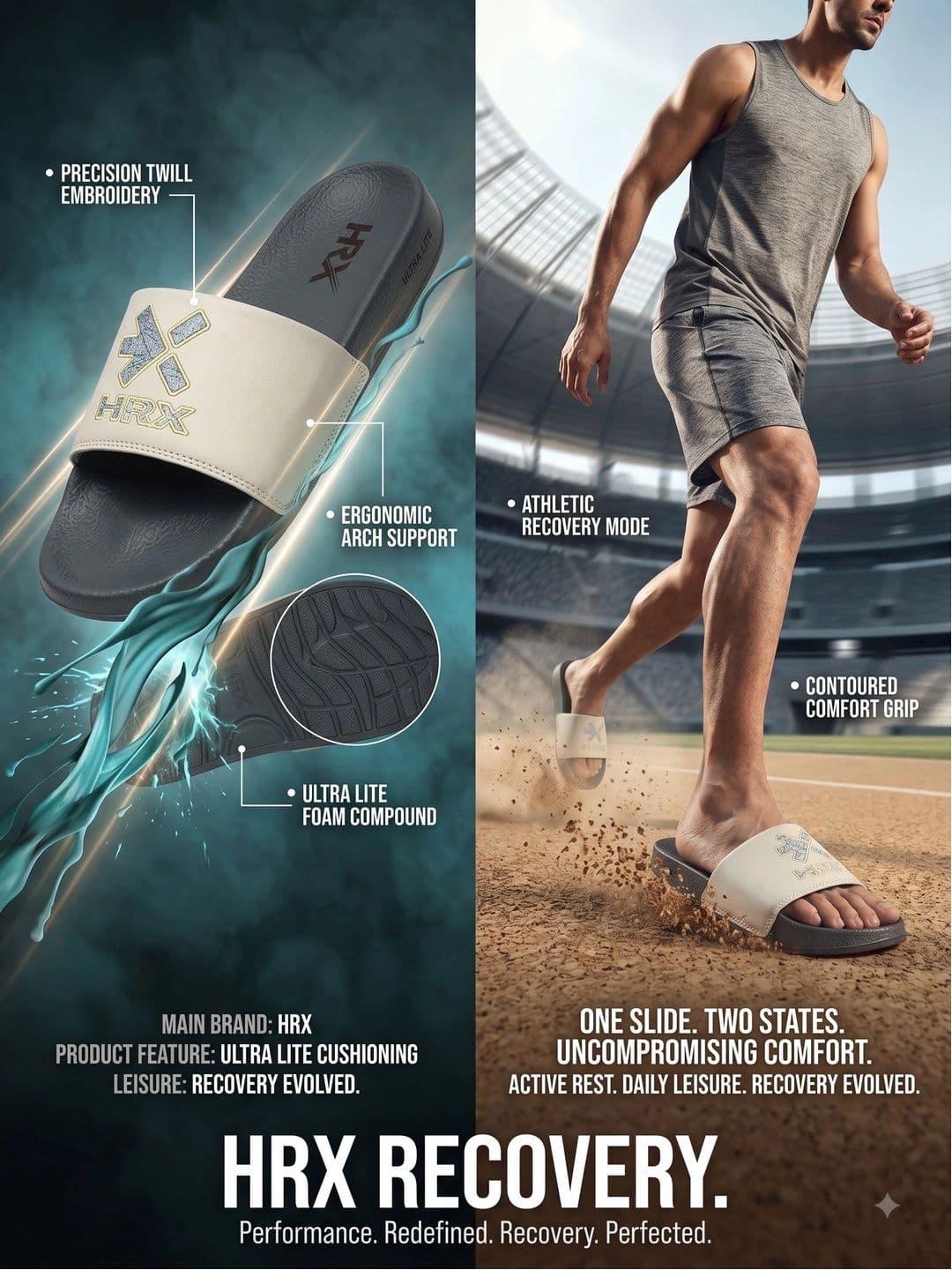 HRX by Hrithik Roshan Men Printed Sliders thumbnail 7