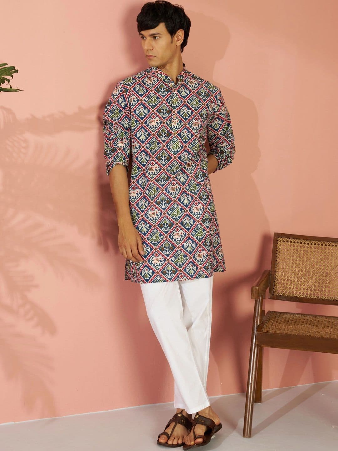 VASTRAMAY Men Ethnic Motifs Printed Kurta thumbnail 2