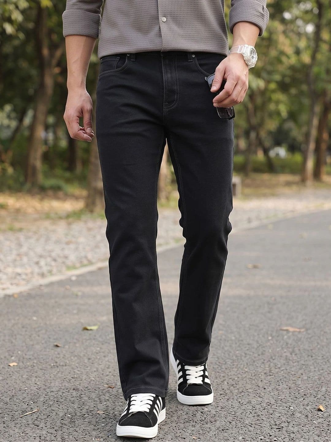 Thomas Scott Men Smart Bootcut Mid-Rise Stretchable Jeans - view 1