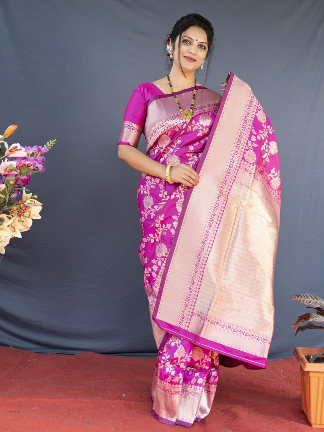 Dhaaga Ghar Woven Design Zari Art Silk Banarasi Saree - view 1