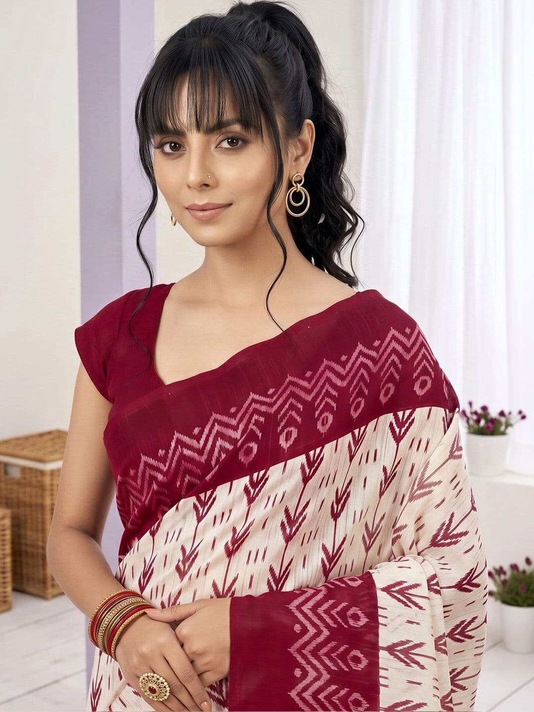 Anouk Ethnic Motifs Fusion Bagh Saree thumbnail 7