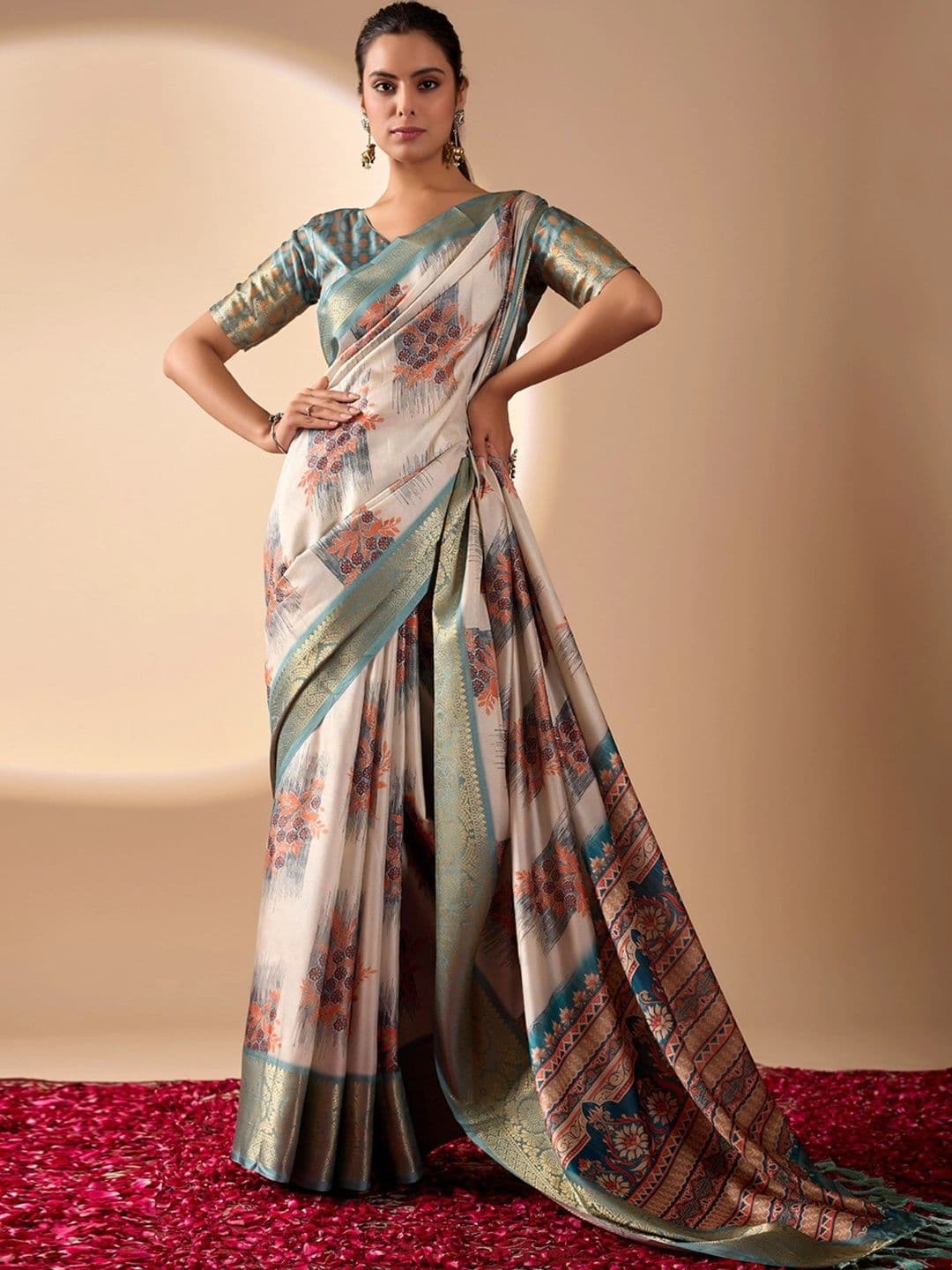 Moda Rapido Zari Silk Blend Designer Saree thumbnail 7