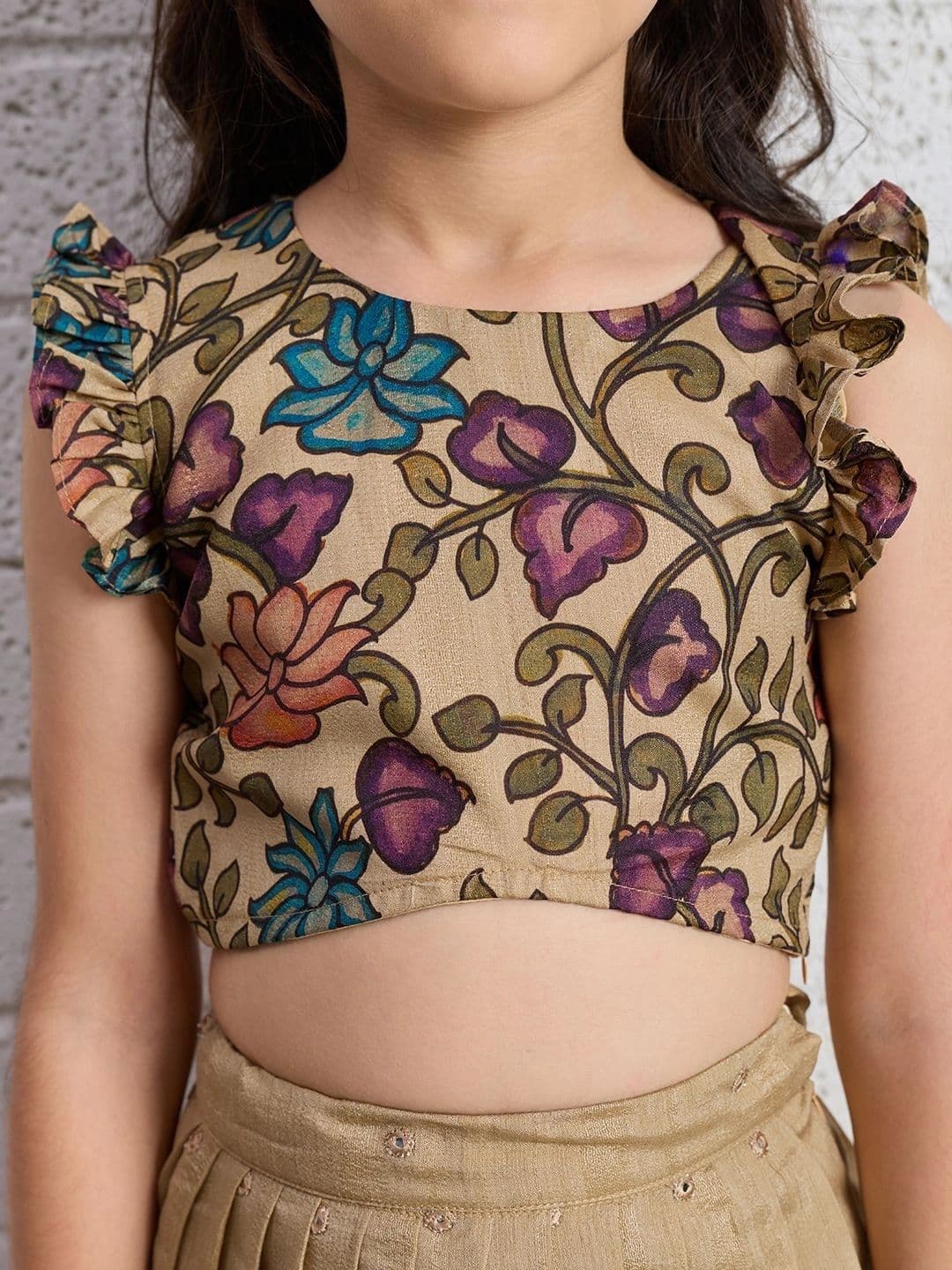 Tasarika Girls Printed Sequinned Ready to Wear Lehenga & thumbnail 5