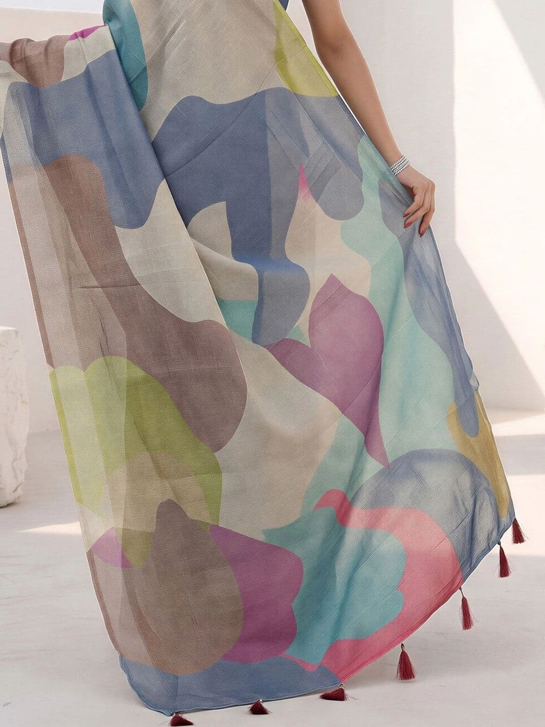 Anouk Silk Cotton Designer Saree thumbnail 7
