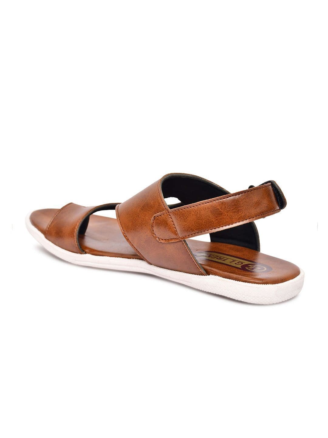 G L Trend Men Tan Solid Casual Comfort Sandals with Cross-Strap Design thumbnail 2