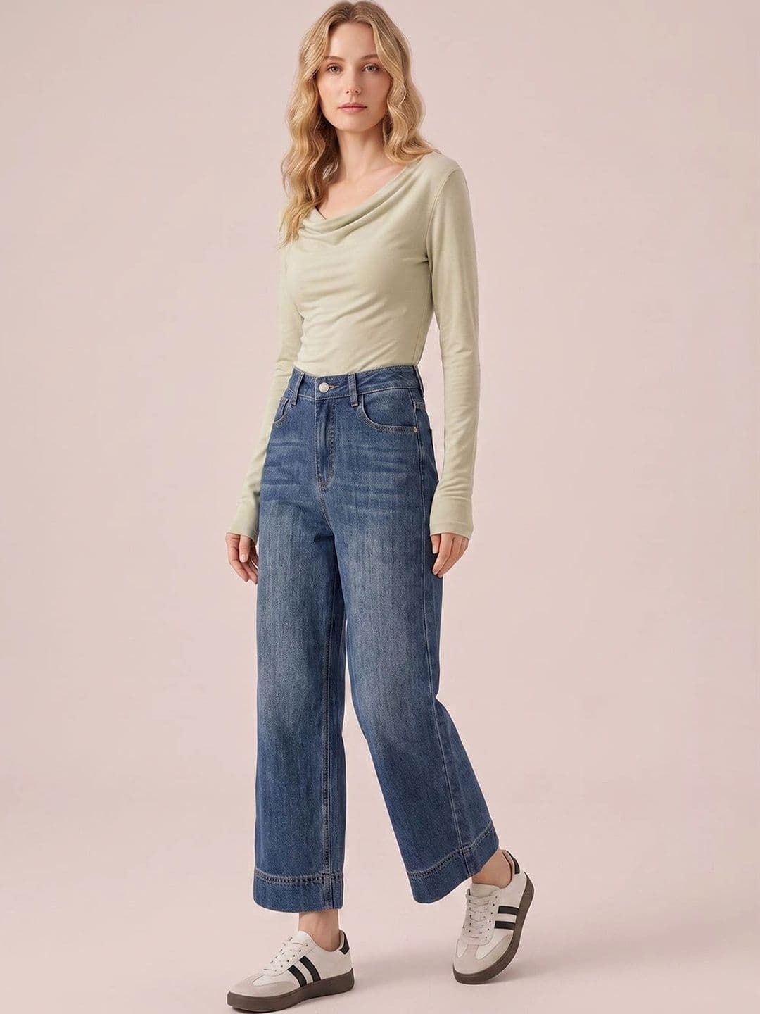 ATELIER REBEL Women Straight Fit Mid-Rise Light Fade Jeans thumbnail 6