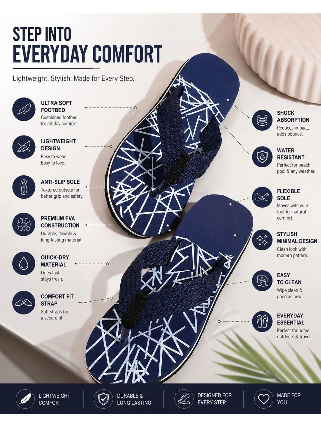 ENRIZZ Men Printed Thong Flip-Flops thumbnail 3