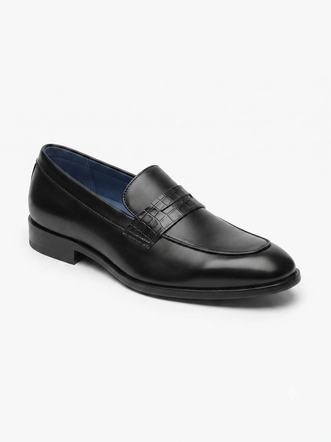 House of Pataudi Men Textured Round Toe Slip-On Loafers Formal Shoes thumbnail 7