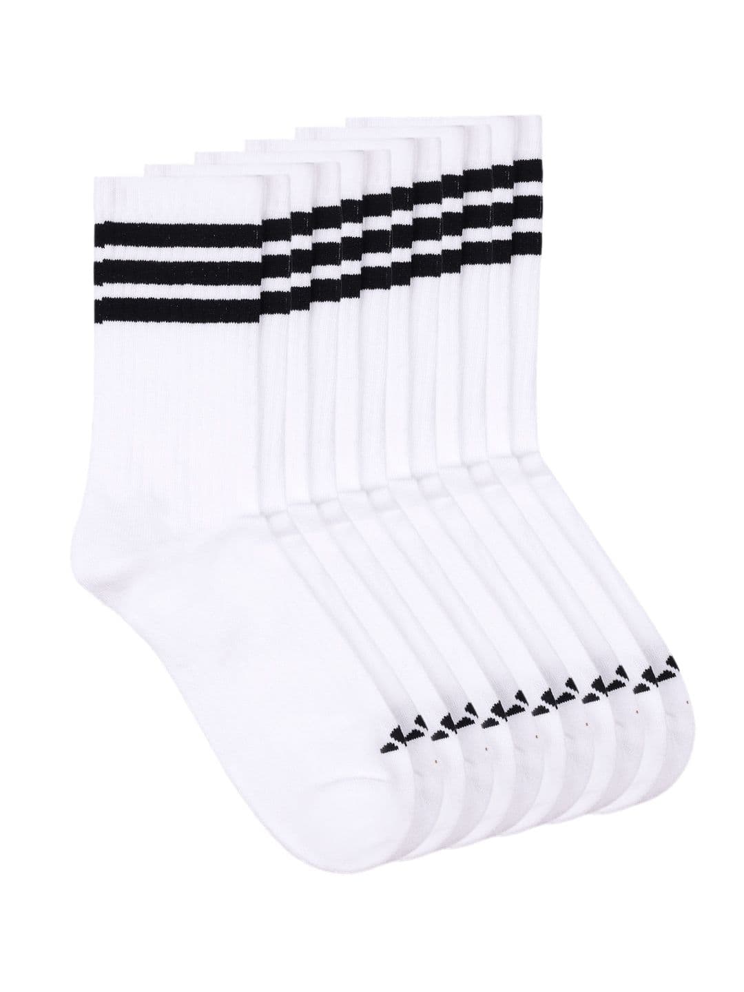 ADIDAS Unisex Pack of 6 Cotton Striped Above Ankle Socks - view 1