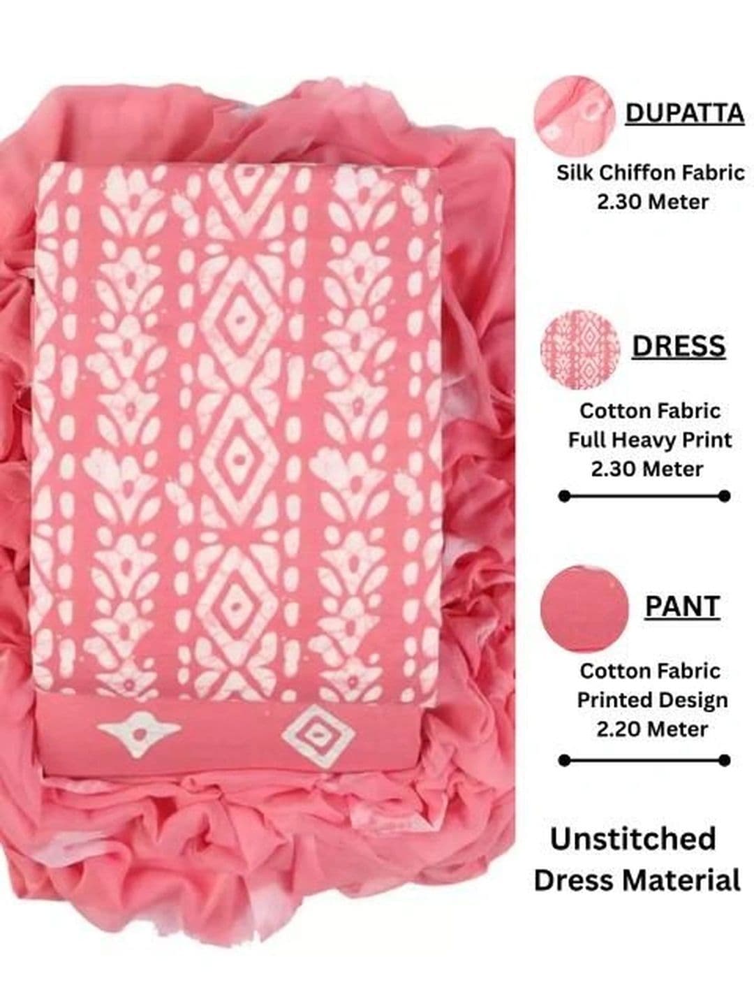 Mitera Printed Pure Cotton Unstitched Dress Material thumbnail 4
