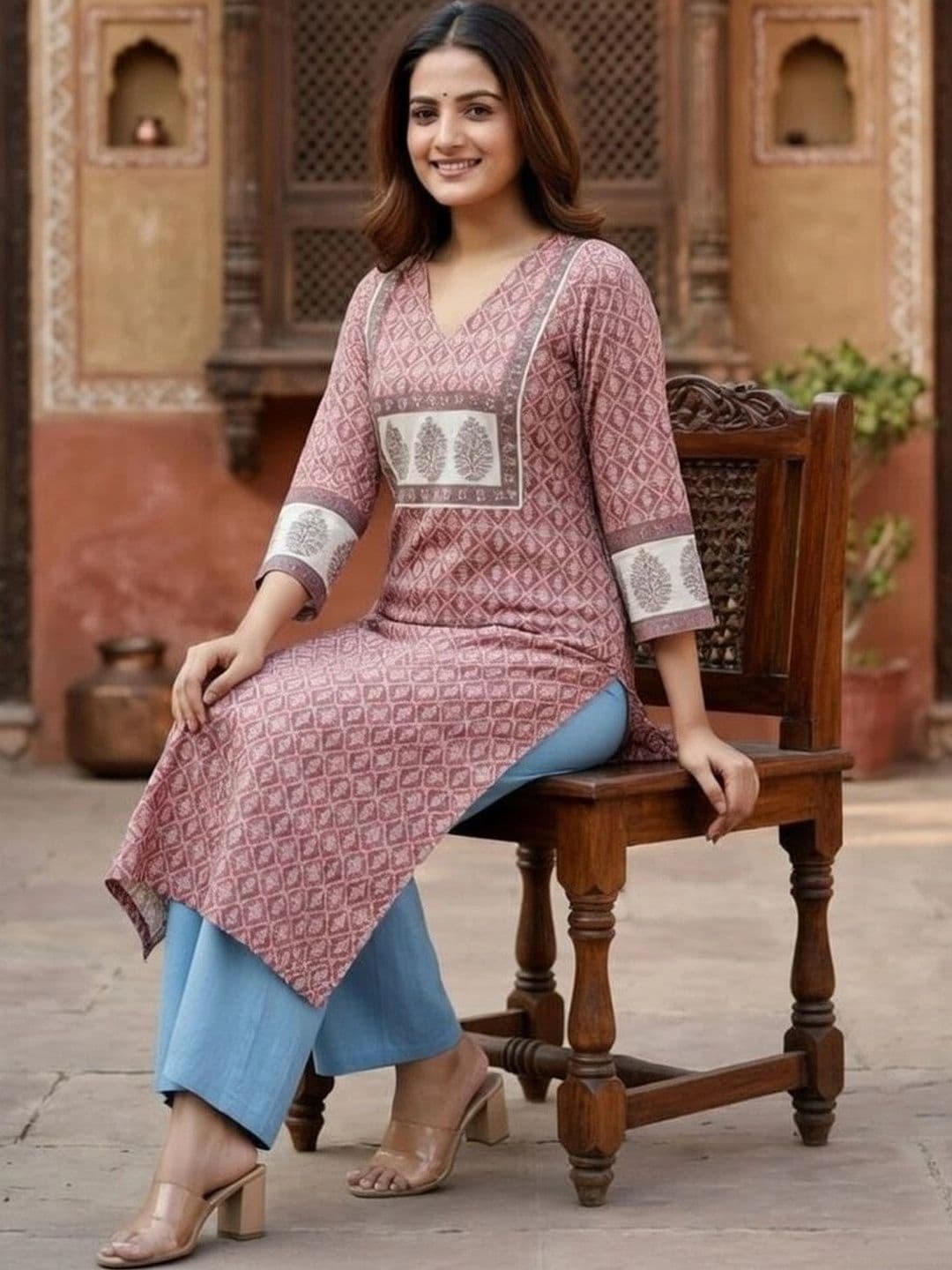 KALAMIR Women Ethnic Motifs Printed Indie Prints Kurta thumbnail 7