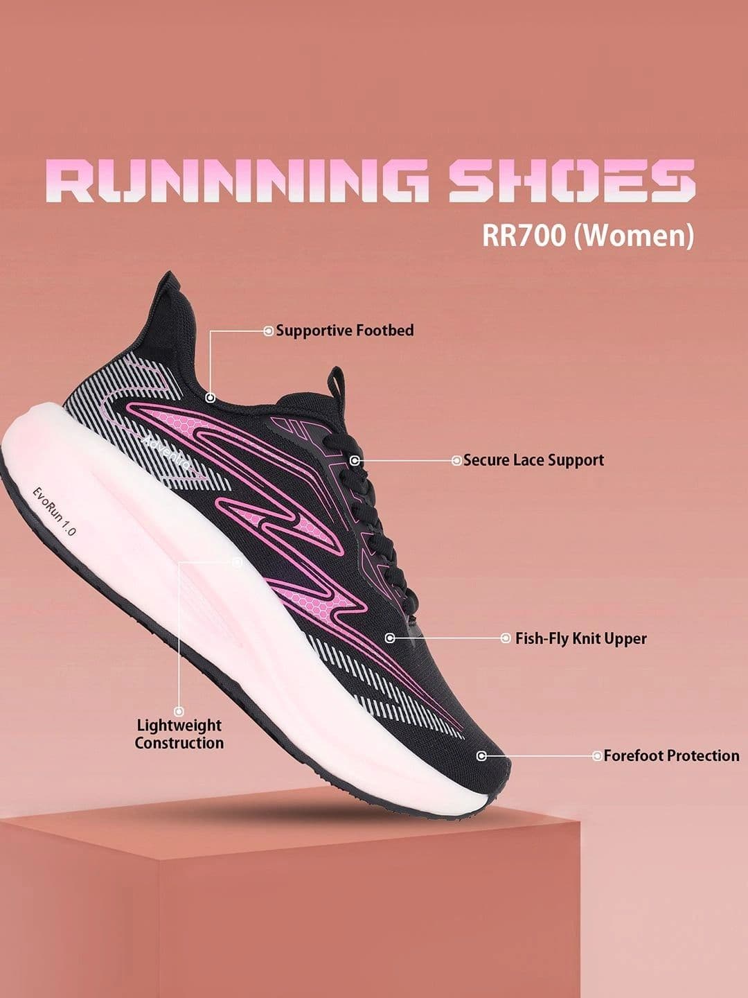 Adventra Sports Women Mesh Running Shoes thumbnail 6