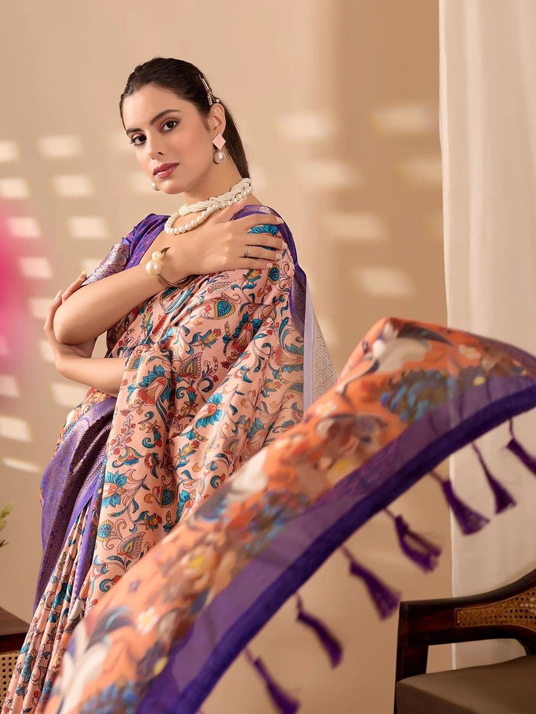 Moda Rapido Ethnic Motifs Zari Silk Blend Designer Saree thumbnail 7