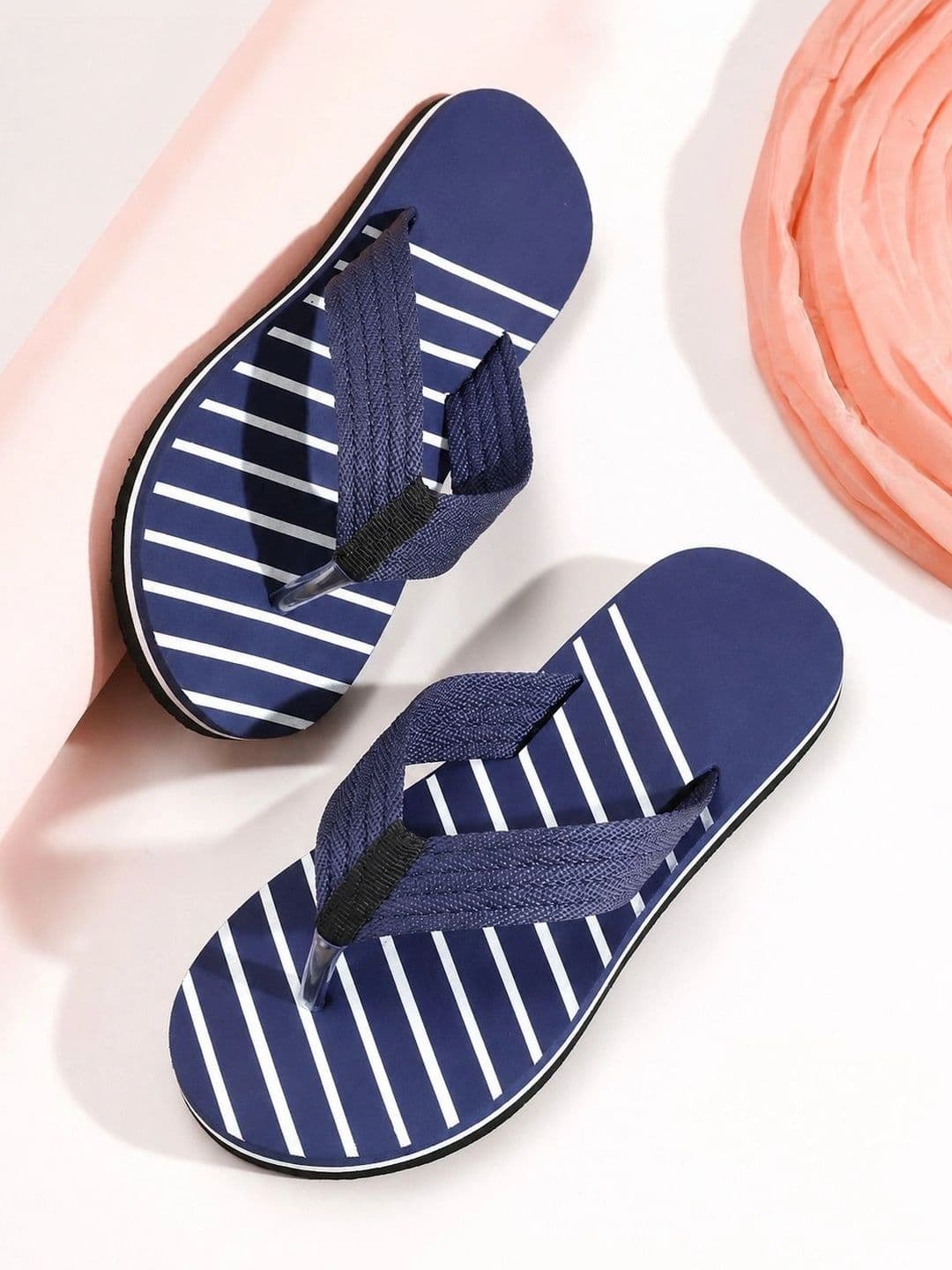 ENRIZZ Men Striped Thong Flip-Flops thumbnail 3