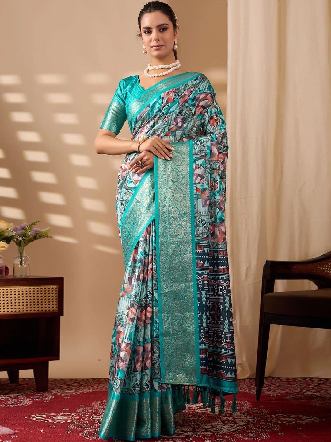 Moda Rapido Zari Silk Blend Designer Saree - view 1