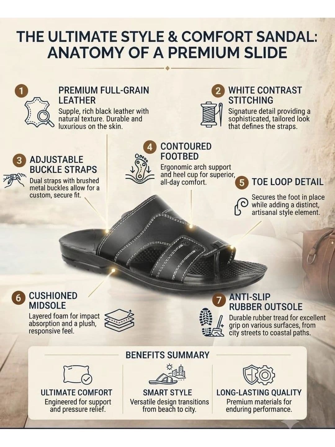 Trump Men Black Flip Flops thumbnail 7