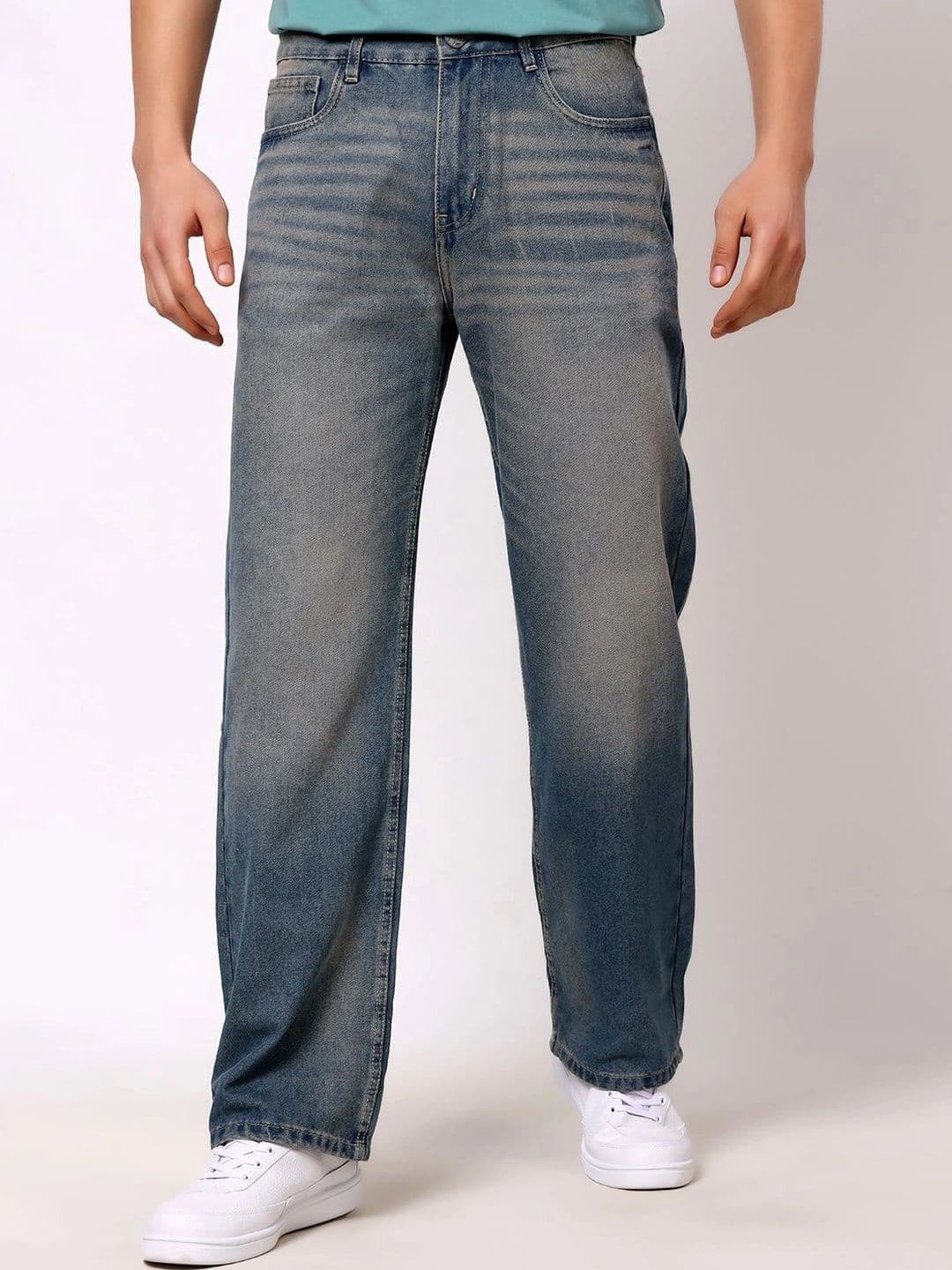 Stylox Men's Baggy Fit Non-Stretchable Mid-Rise Denim Jeans - view 1