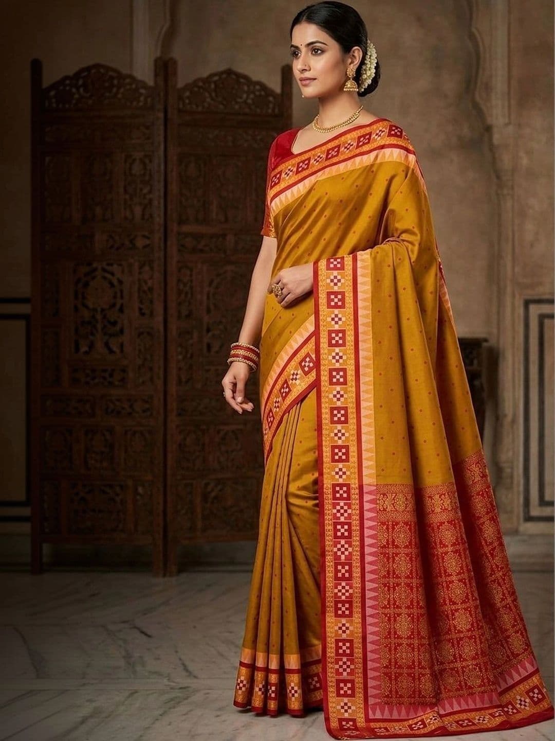 Silk Loomluxe Zari Art Silk Sambalpuri Saree thumbnail 2