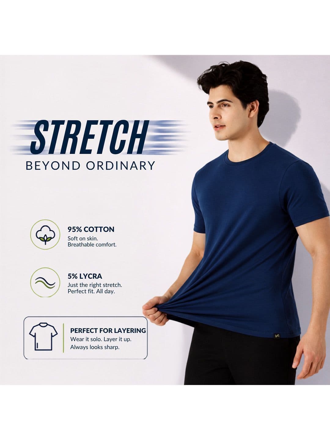 SOULIVELY Men Cotton Stretch T-shirt thumbnail 8