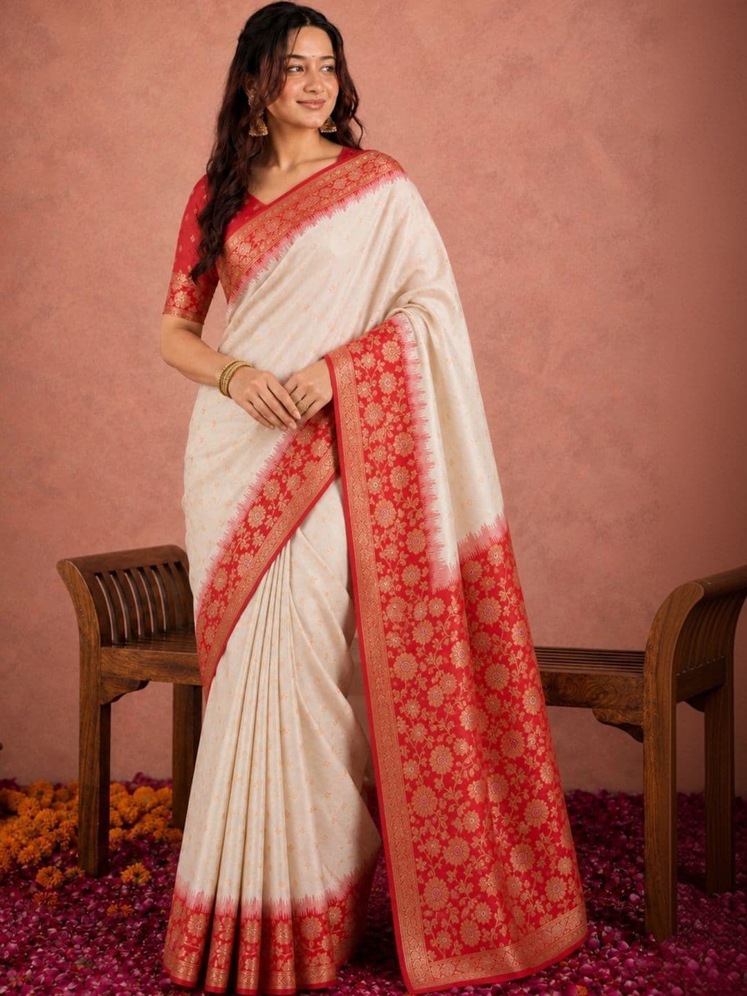 Rujave Zari Silk Blend Saree - view 1