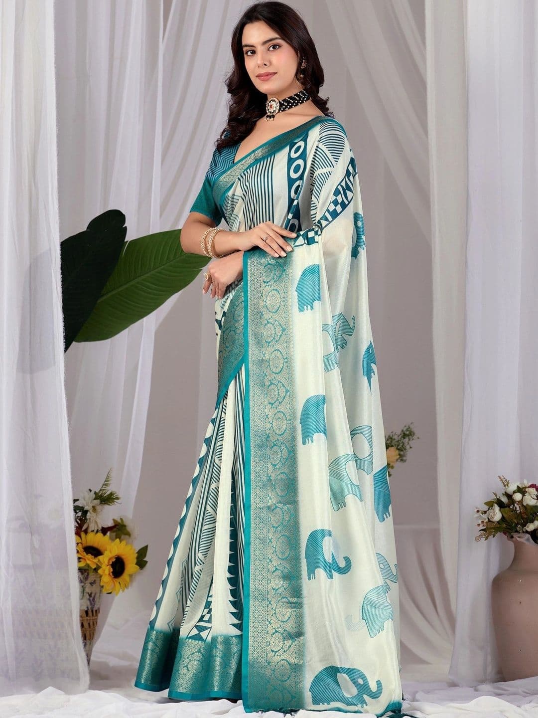 Moda Rapido Zari Silk Blend Designer Saree thumbnail 7