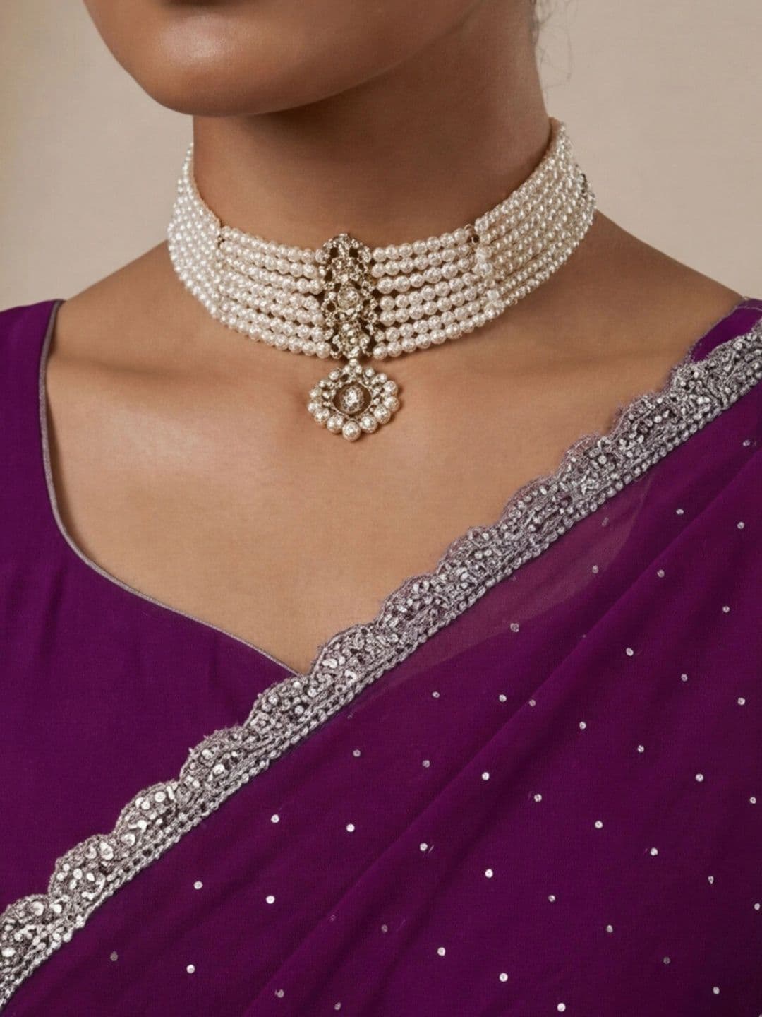Anouk Rustic Embellished Beads and Stones Silk Blend Designer Saree thumbnail 7