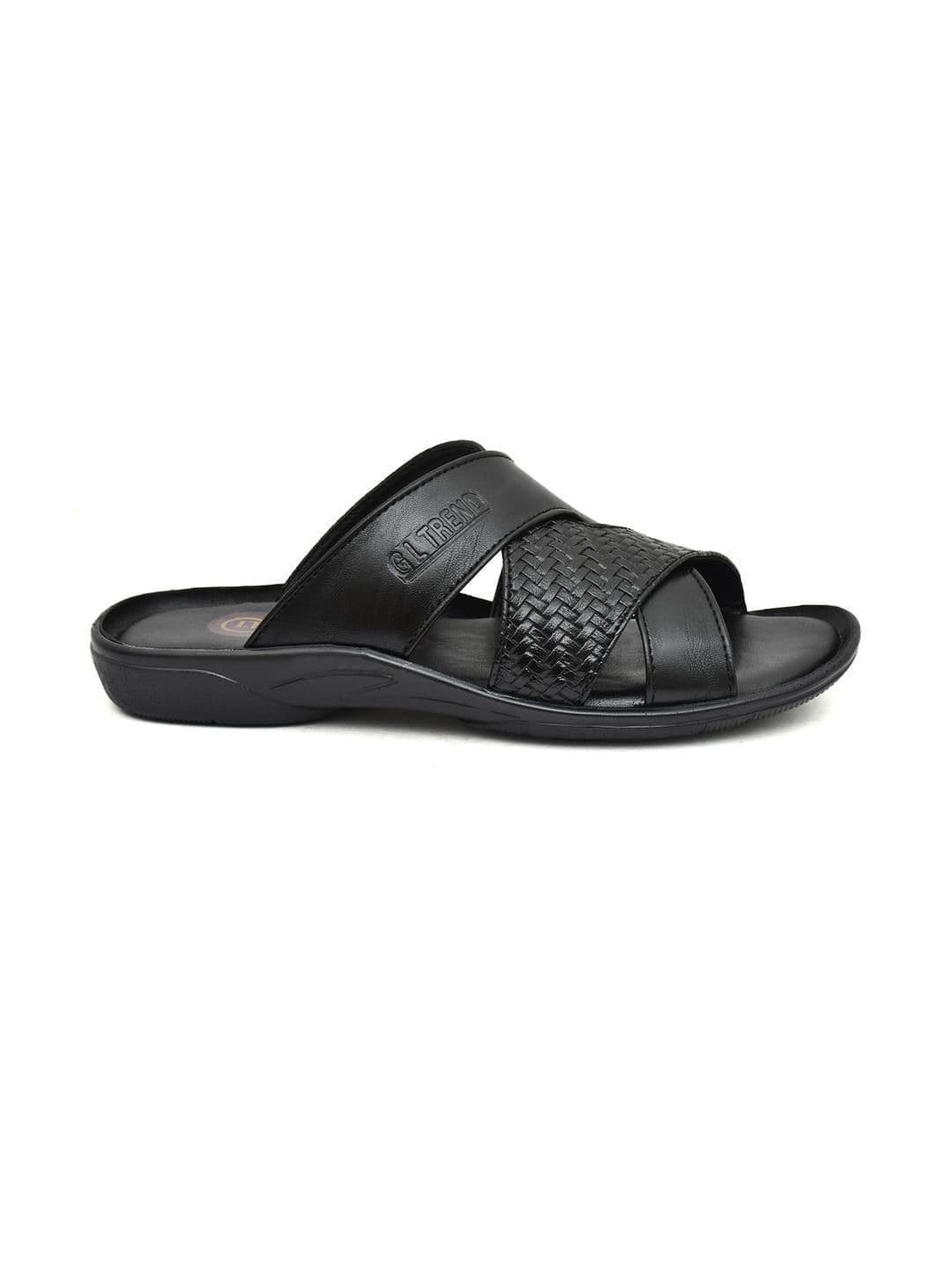 G L Trend Men Casual Stylish Comfortable Black Slip-On Sandals thumbnail 3