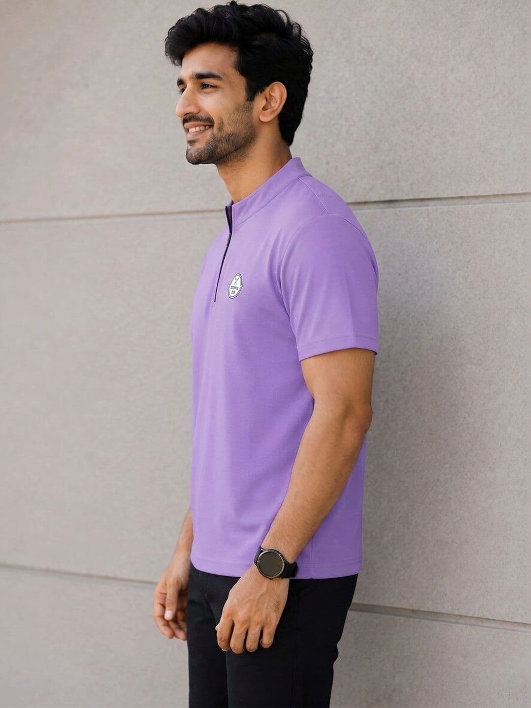 STRAY88 Lavender Brand Logo High Neck T-shirt thumbnail 4