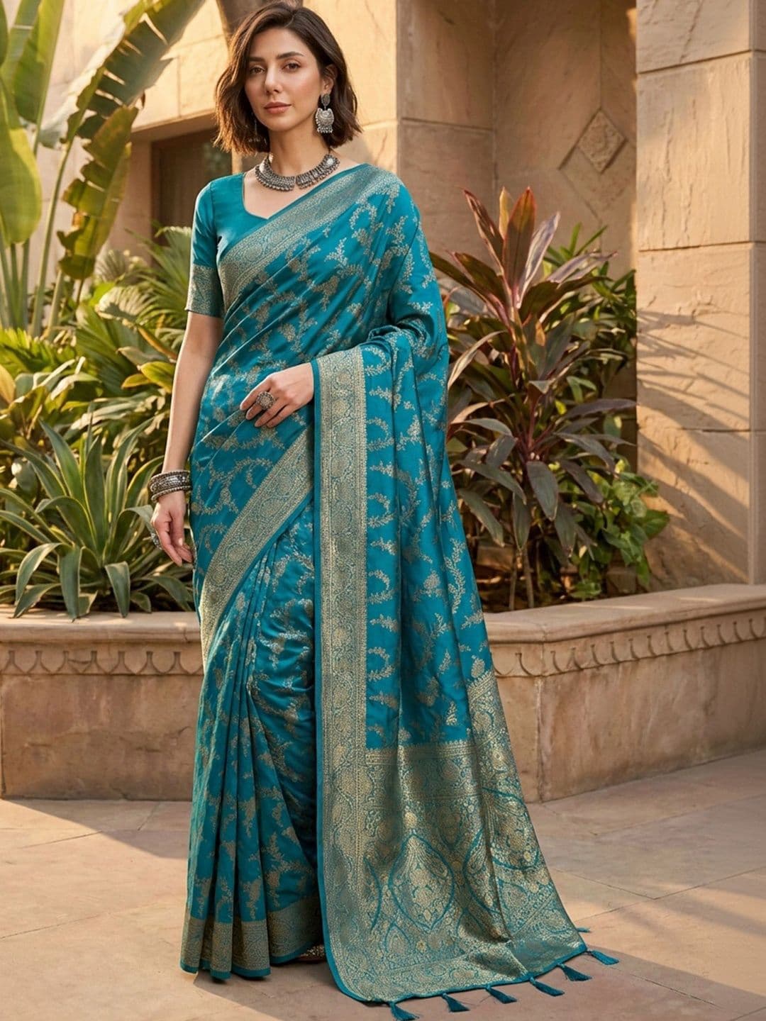 Anouk Rustic Woven Design Zari Silk Blend Designer Kanjeevaram Saree - view 1