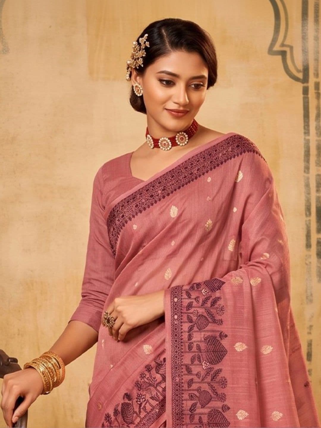 Moda Rapido Ethnic Motifs Zari Designer Saree thumbnail 3
