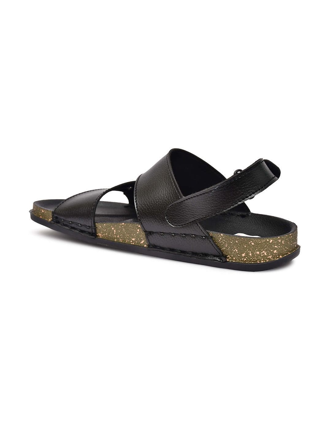 G L Trend Men Casual Waterproof Leather Black Velcro Sandals thumbnail 5
